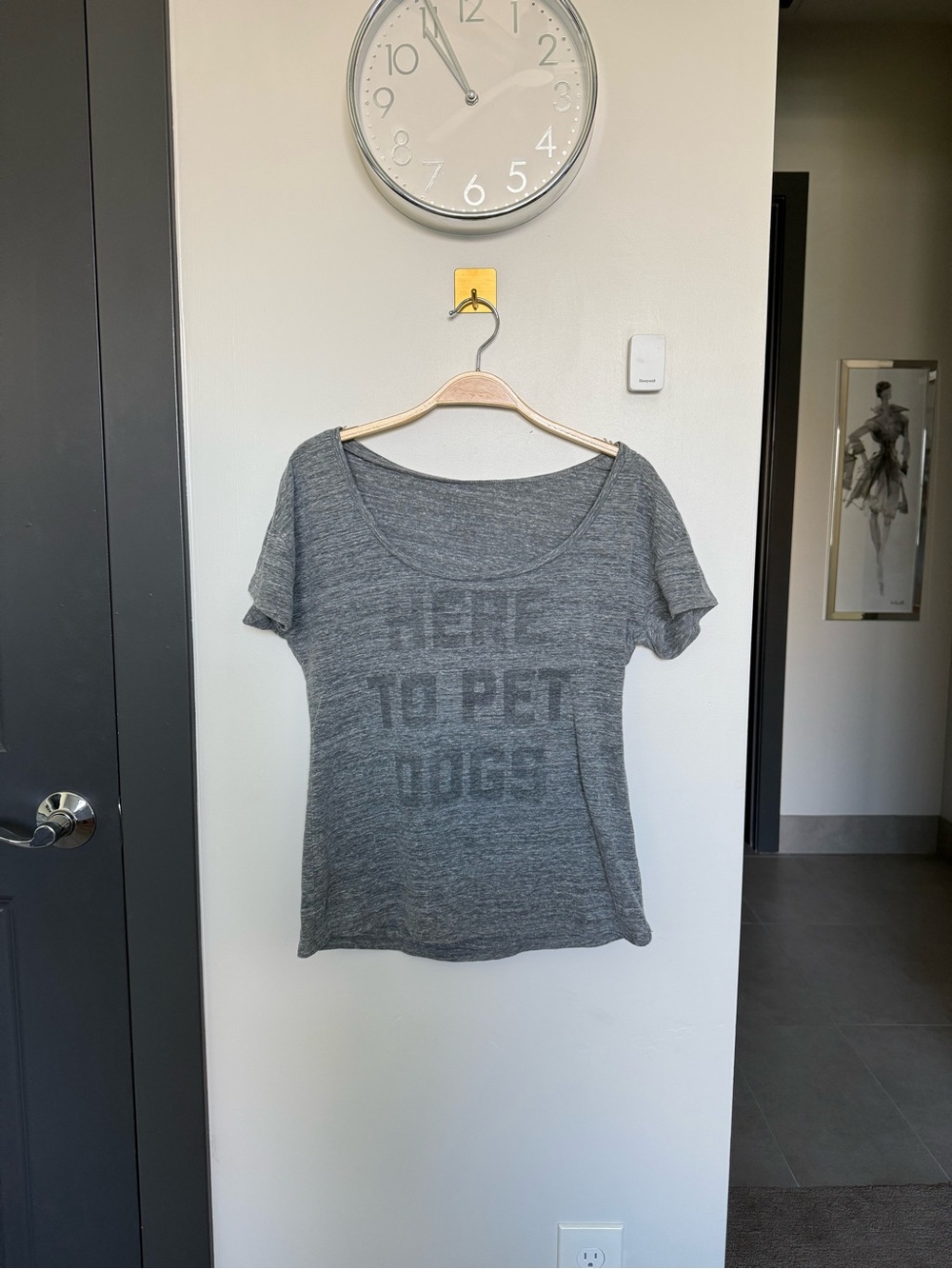 Buy Me Brunch Here To Pet Dogs Graphic Tee Gray Burnout Grunge Size S - Picture 2 of 7